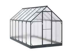 Invernadero de jardín Vidaxl con puerta, color antracita, 183,5 x 363,5 x 207 cm