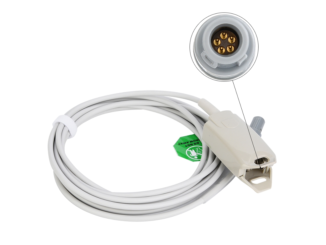 Sonda Spo2 Repetible Para Biolight M69 M6 M12 Con Conector Lemo/cnt De 5 Pines, 3 Metros