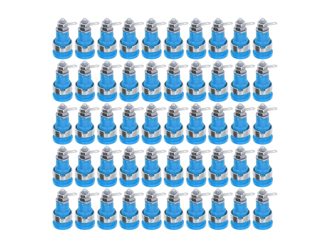 50 Piezas Conector Banana 4mm Accesorios Prueba Eléctrica Azul Duradero