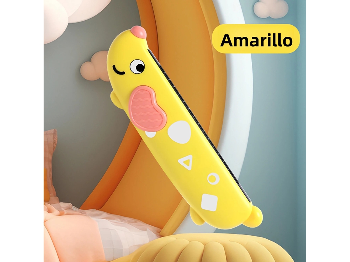 Juguete de madera para niños con forma de armónica, bonito rompecabezas, juguete musical creativo, instrumento para tocar Mdug (amarillo)