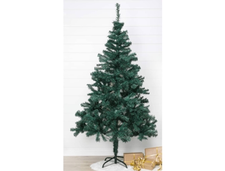 HI Árbol de Navidad con soporte de metal verde 180 cm