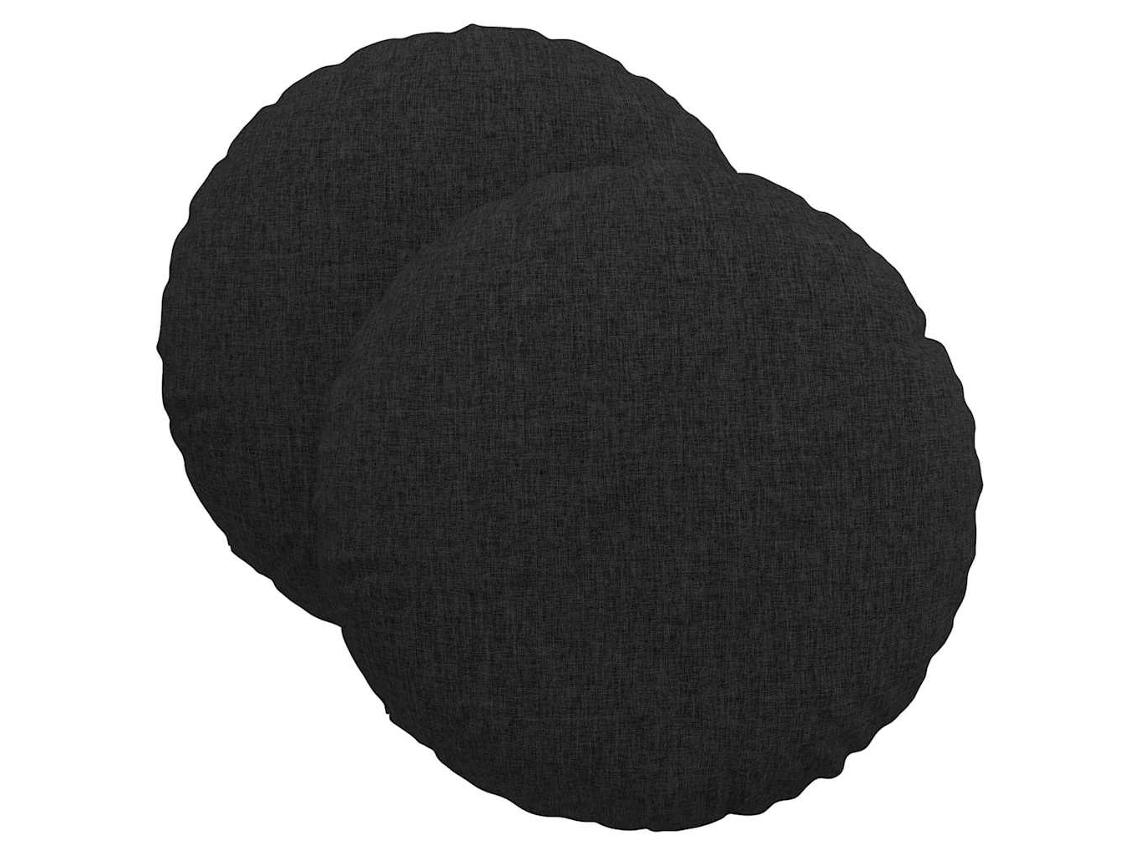 Cojines para asiento, 2 unidades, color negro, Ø40 x 13 cm, tela HARLANV1