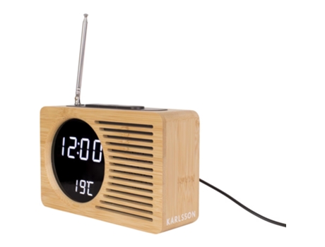 Despertador de bambú KARLSSON Retro Radio
