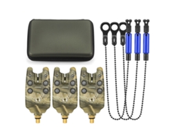 Kit De Alarma De Picada Para Pesca Con Swinger En Cadena Indicador Led Y Caja Cremallera