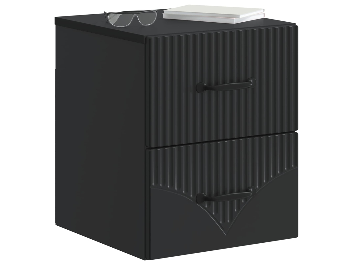 Maison Exclusive - Mesita De Noche De Pared 2 Pcs Negro 34,5 X 33 X 40 Cm