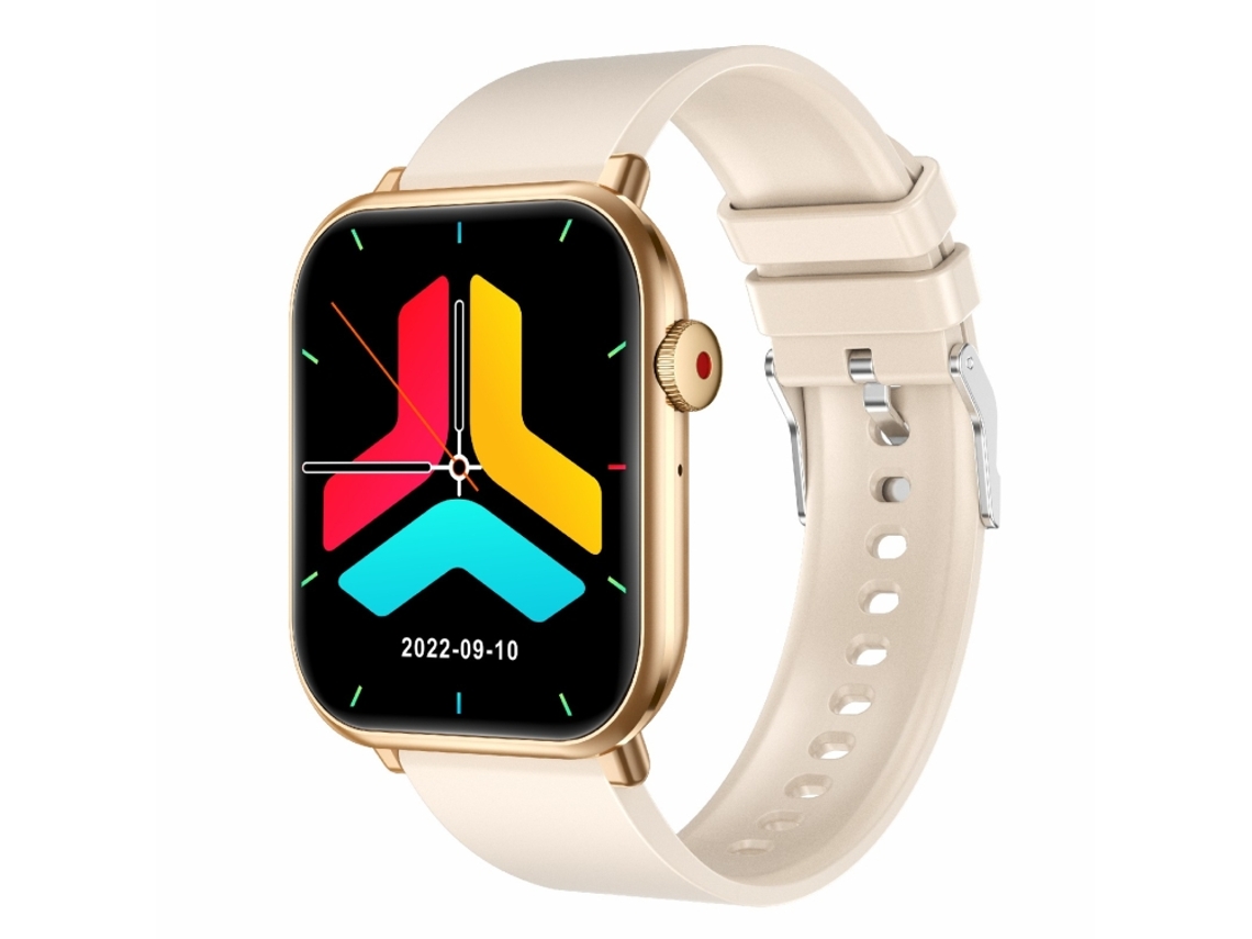 Reloj deportivo de 1,96 pulgadas con Bluetooth 5.2, compatible con llamadas Bluetooth y modo de suspensión. (Beige)