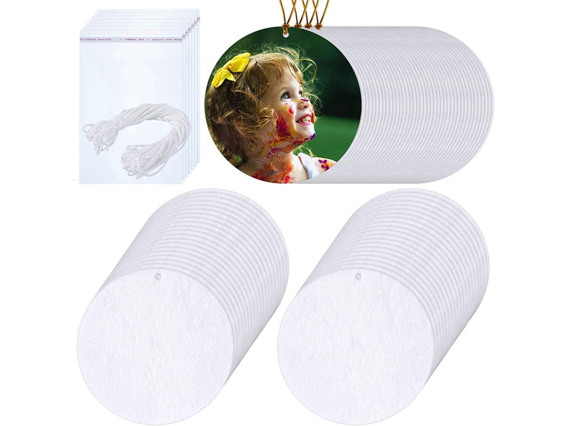 100 Unidades De Ambientadores En Blanco Para Sublimación, Ambientadores Perfumados Para Coche, Prensados Por Calor (forma Redonda).