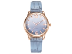 Reloj De Pulsera Sencillo Y Elegante Para Mujer Con Correa De Pu Y Movimiento De Cuarzo (azul).