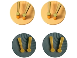 Soporte Para Cepillos De Dientes Linjou, De Pared, Organizador De Baño (4 Unidades), Pintura Amarilla Y Azul.