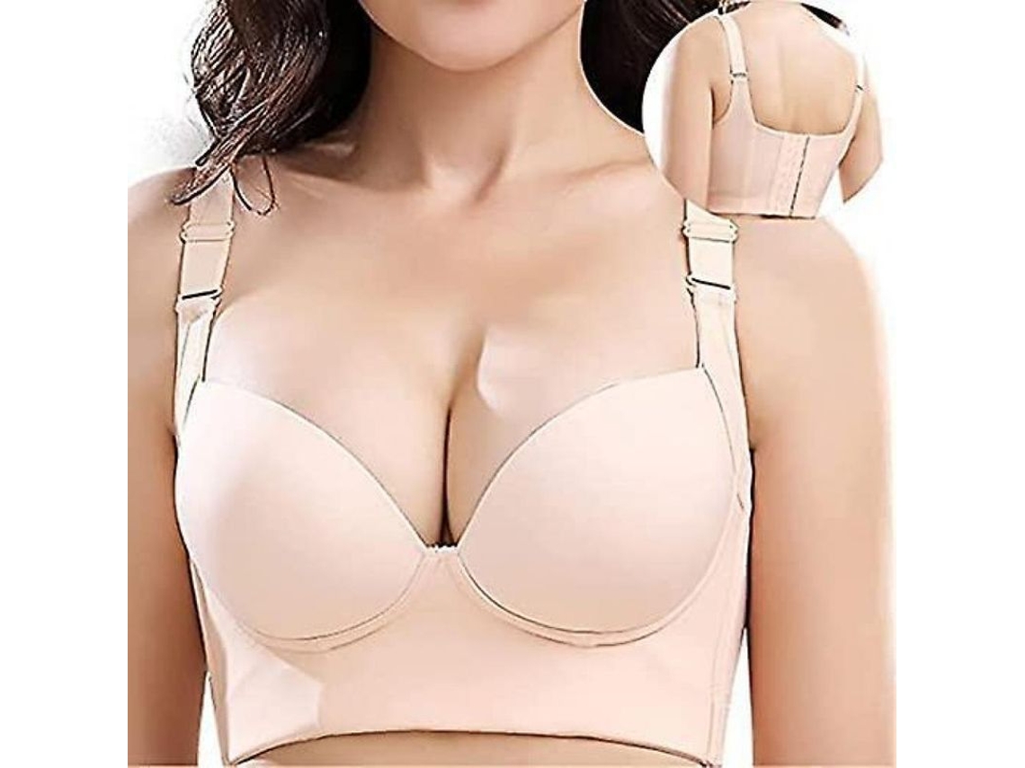 2026-sujetador De Copertura Completa Para Mujer, Push Up Con Diseño De Copa Profunda Y Control De Grasa Dorsal 46e Desnudo