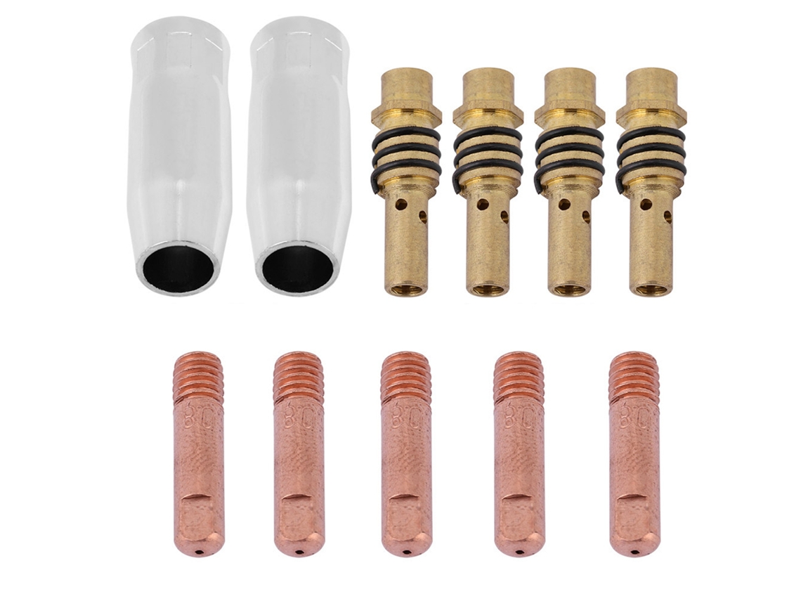 11 Piezas Consumibles: Boquillas, Puntas Y Soportes Para Accesorios De La Pistola De Soldadura Mig 15ak
