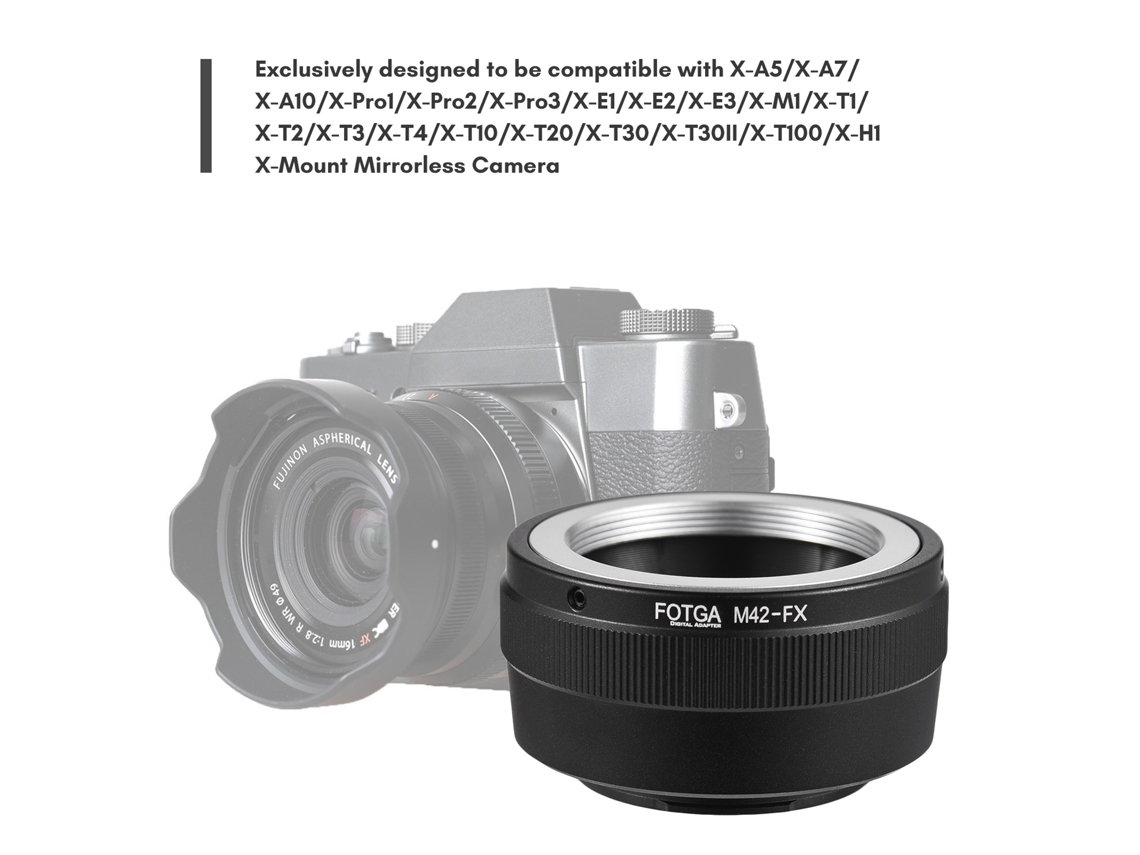 Adaptador De Montura De Lente Manual Fotga Para Lentes Pentax M42 A Cámaras Mirrorless Fuji X-mount X-a5 X-e3 X-t30
