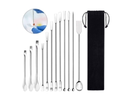 Juego De 12 Espátulas De Laboratorio, Acero Inoxidable 304, Cuchara De Muestreo Multifuncional, Suministros Para Experimentos.