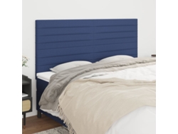 Cabeceros 4 Unidades De Tela Azul 90x5x78/88 Cm