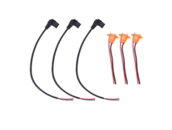 Rebe - 3 cables conectores de alimentación curvos y 3 puertos de carga con cubierta impermeable para patinete eléctrico y triciclo