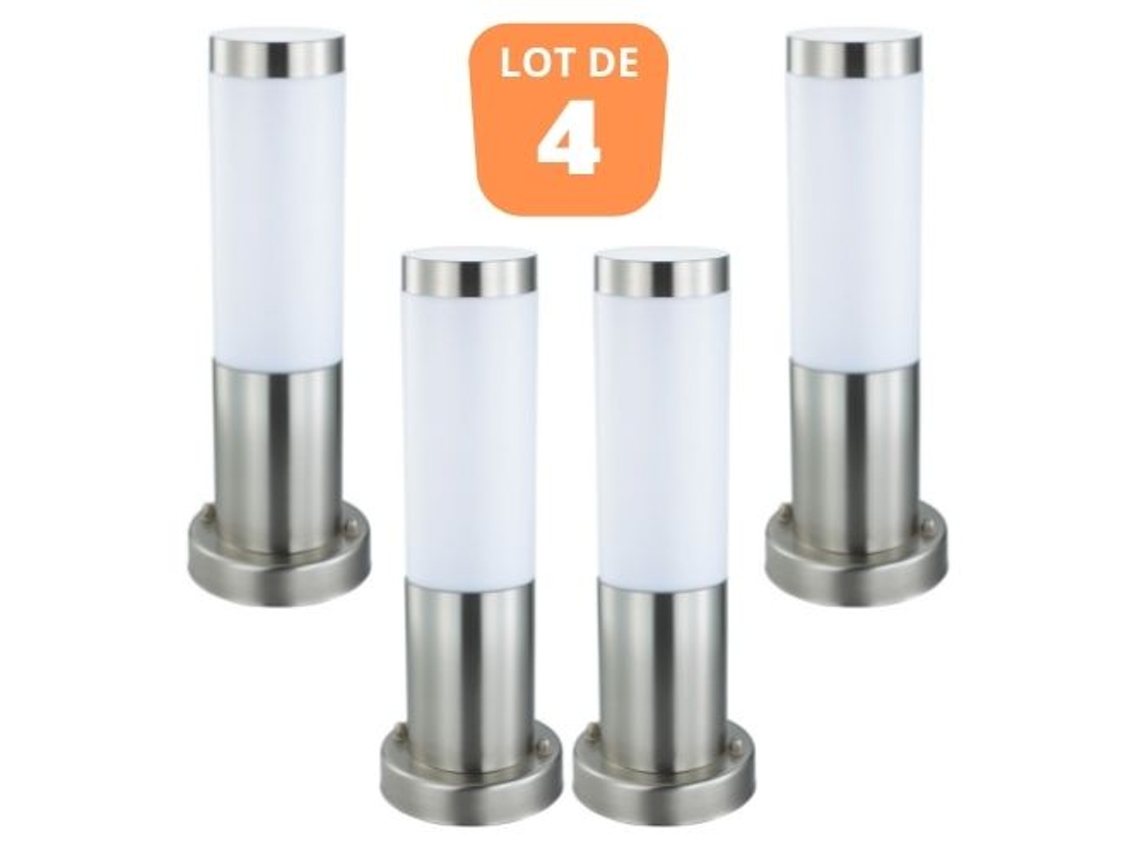 Lote de 4 Terminales de acero inoxidable Defne-3 E27 60W