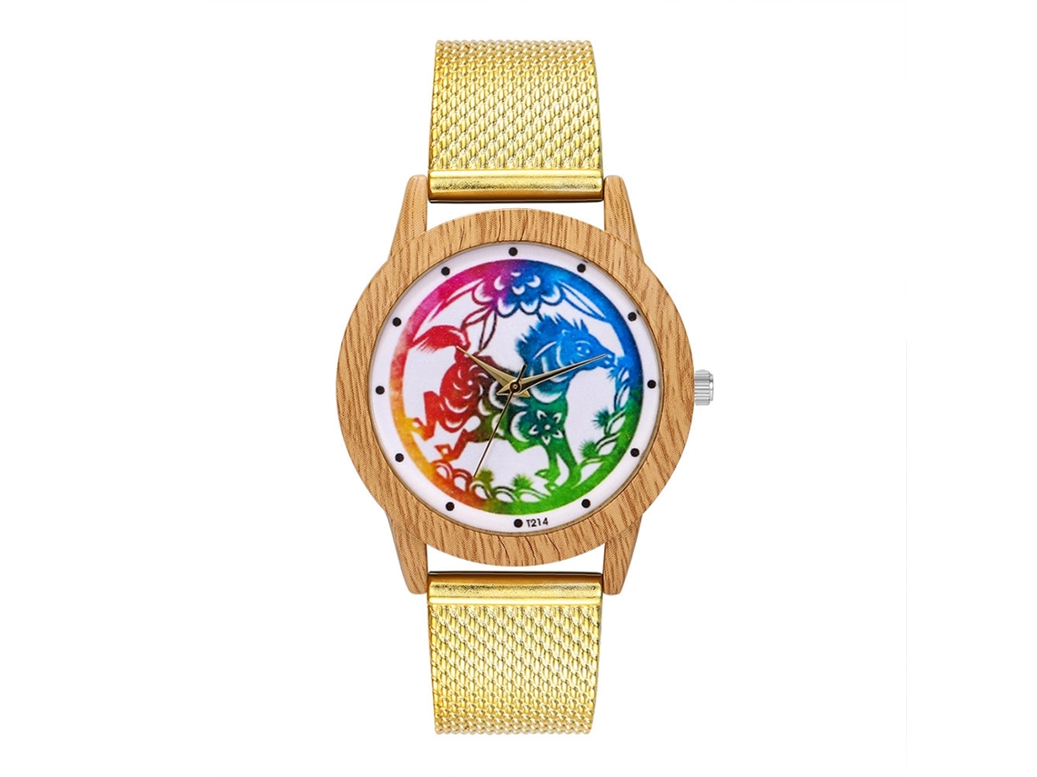 Reloj Unisex Para Parejas Con Correa De Silicona Y Movimiento De Cuarzo (dorado)