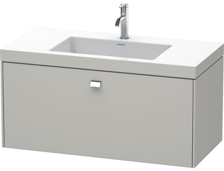 Lavamanos DURAVIT Brioso c-bonded con base mural 100,0x48,0 cm 1 cajón sin rebosadero con banco para grifos 1 agujero para grifos