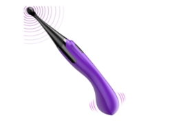 Vibrador de clítoris y punto G 2 en 1 con vibración giratoria, juguete sexual de silicona para mujeres, morado