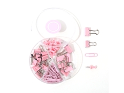 Clip De Papel Pinzas Binder Y Clavijas Multifuncionales Conjunto Con Caja Rosa Sakura Para Oficina Y Escuela