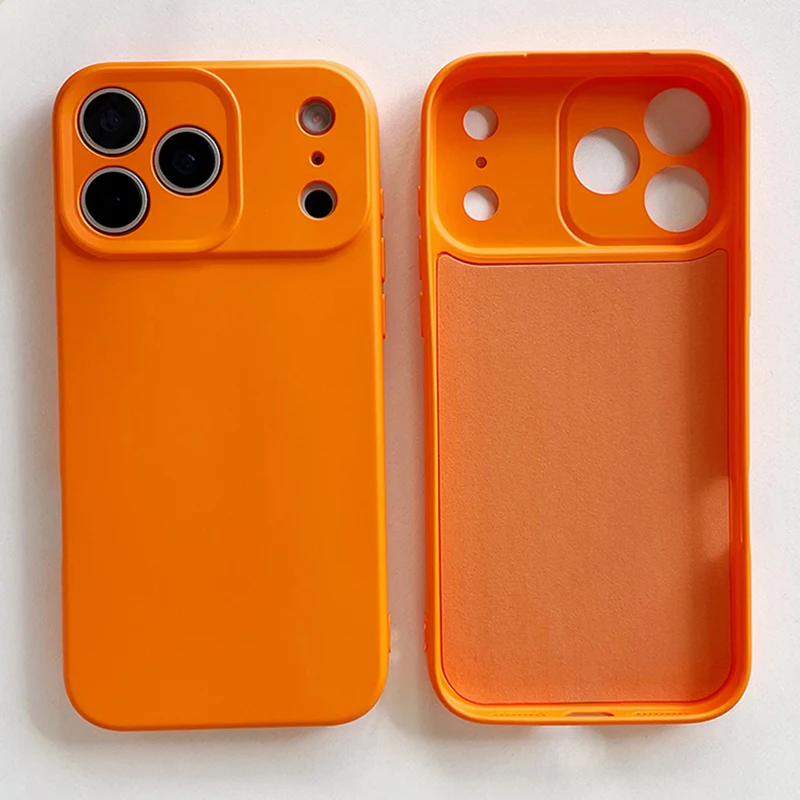 (iphone 15 Plus Naranja) Funda De Silicona Líquida Para Iphone, Material Tpu Para Protección Contra Golpes.