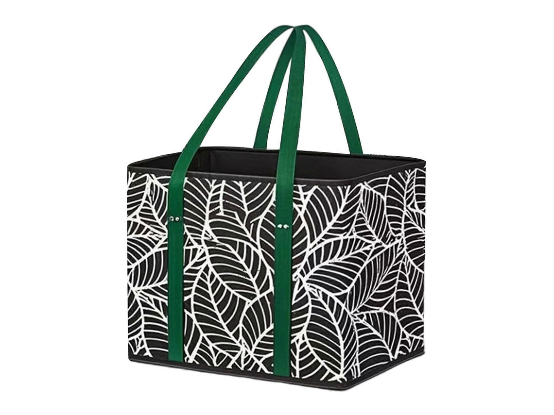 Bolsa de compras plegable con base reforzada, cesta de compras de tela no tejida para supermercados y actividades al aire libre, multicolor. GOKOCO