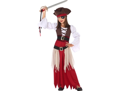 Disfraz de Niña DISFRAZZES Pirata Con Falda Larga Marrón (Talla: 10 a 12 años)