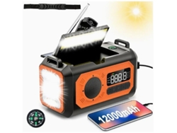 Radio de emergencia con manivela H17 (12000 mAh), color naranja