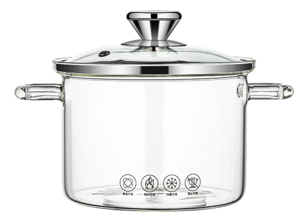 Batería de cocina de vidrio, cacerola, sartén de vidrio 1.8lvayotoy