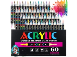 Marcadores De Pintura Acrílica De Doble Punta Y Rotuladores Tipo Pincel — 120 Colores — Aptos Para Adultos Y Niños Para Colorear Y Pintar