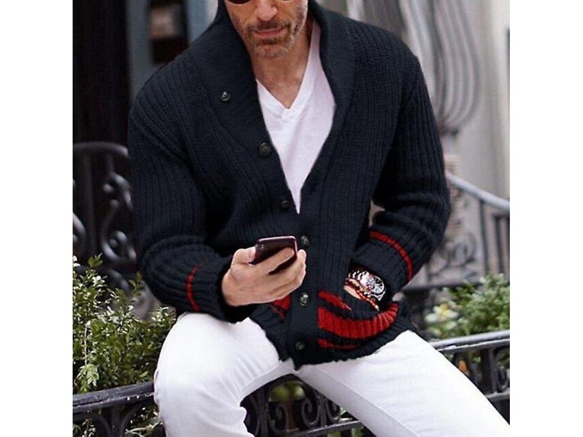 Camisa informal de cuello alto con botones para hombre, marca Rebe-jersey, tallas de la S a la XXL, estilo europeo/americano, talla XL, color negro.
