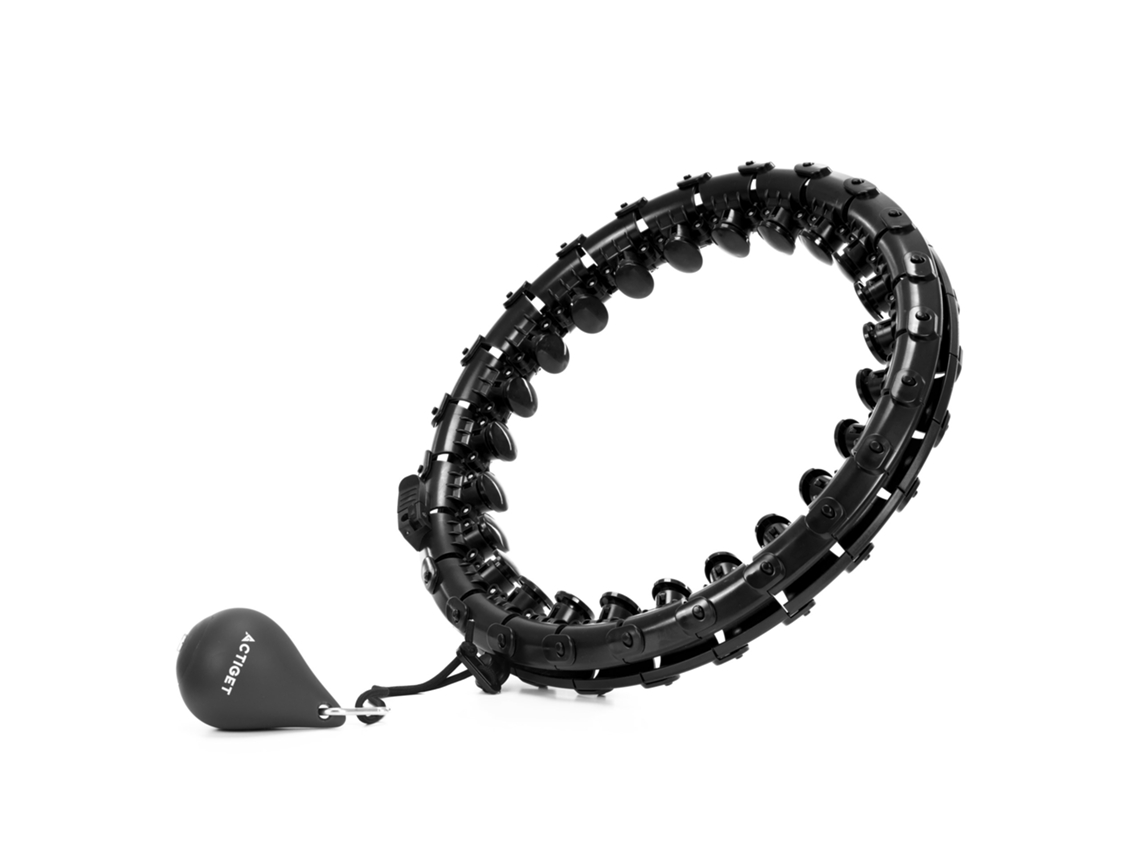 Hula Hop: Un ejercicio cardiovascular, entrenamiento con pesas y técnica de masaje que utiliza puntos específicos. Negro.