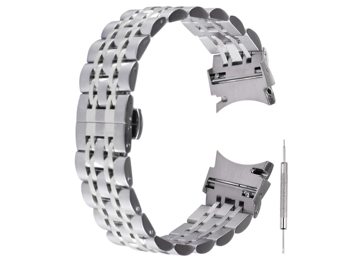 Brazalete de acero inoxidable con siete eslabones para Samsung Galaxy Watch4 de 40 mm/44 mm (de color)