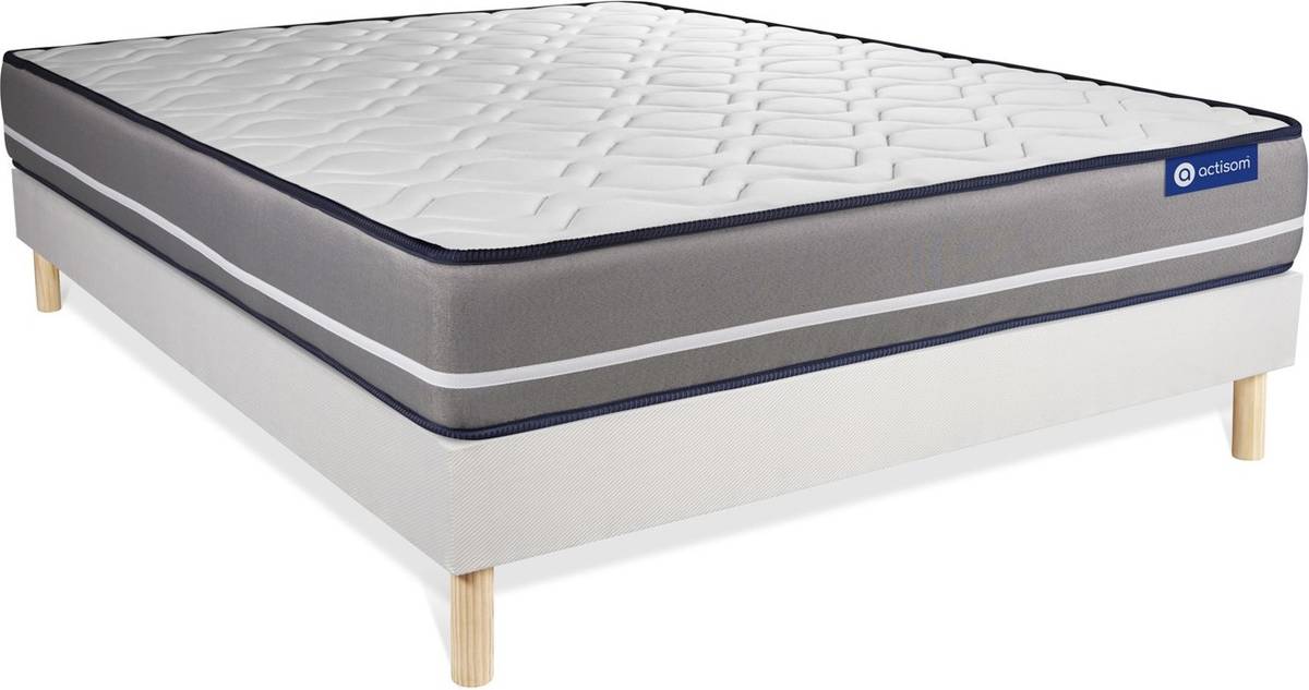 Pack Actiflex Pur 160x190cm somier blanco muelles ensacados conjunto de actisom 160x190 3