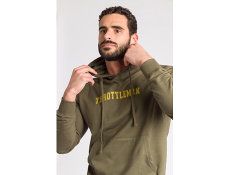 Camiseta de Hombre THROTTLEMAN Capucha Verde (2XL)