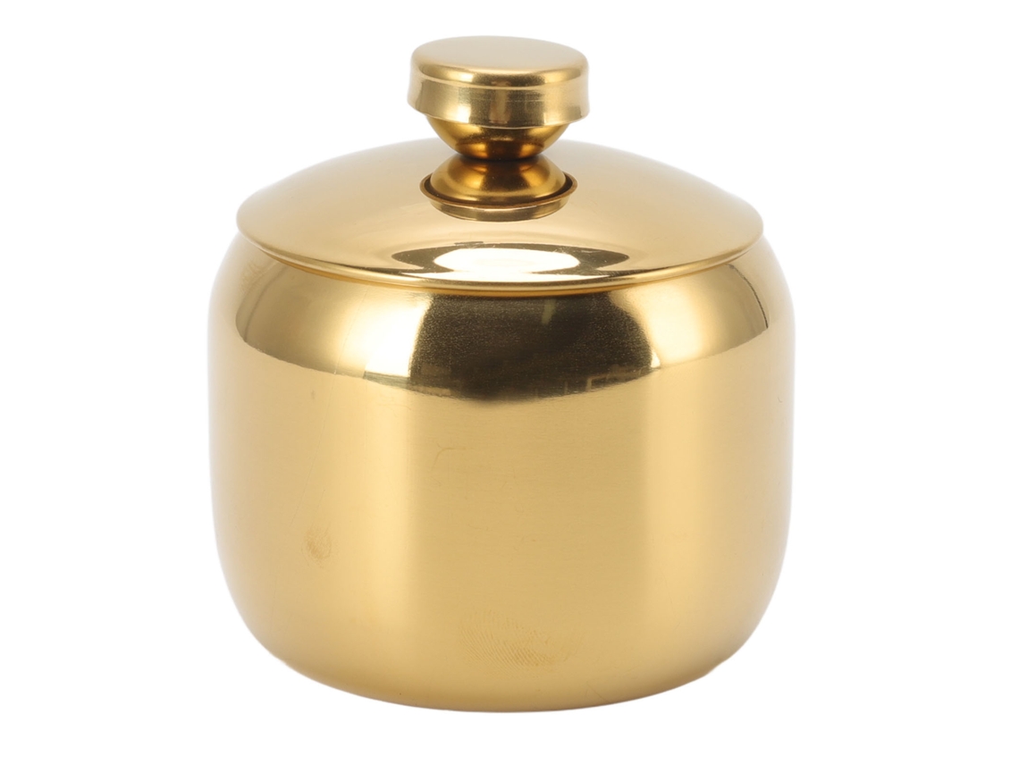 Tarro De Especias De Acero Inoxidable Dorado Con Tapa Para Sal, Azúcar Y Pimienta. Almacenamiento De Cocina.