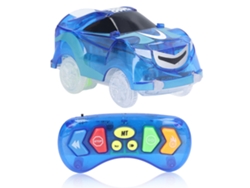 Rebe-carros De Pista Com 6 Luzes Led, Controle Remoto, Luz E Música Para Crianças, Azul