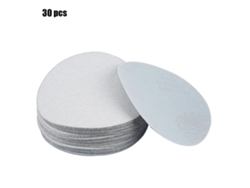 30 Folhas De Lixa Redonda 5 Polegadas 180 Grit Branca Para Lixar Polir Sander