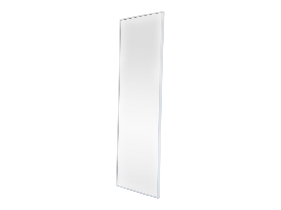 Espejo para puerta Lesina con 2 ganchos aluminio 120x37cm - Blanco [EN.CASA]