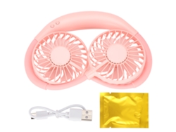 Ventilador Usb De Cuello Portátil Deportivo Plástico Mini Colgante 3 Velocidades Led Recargable