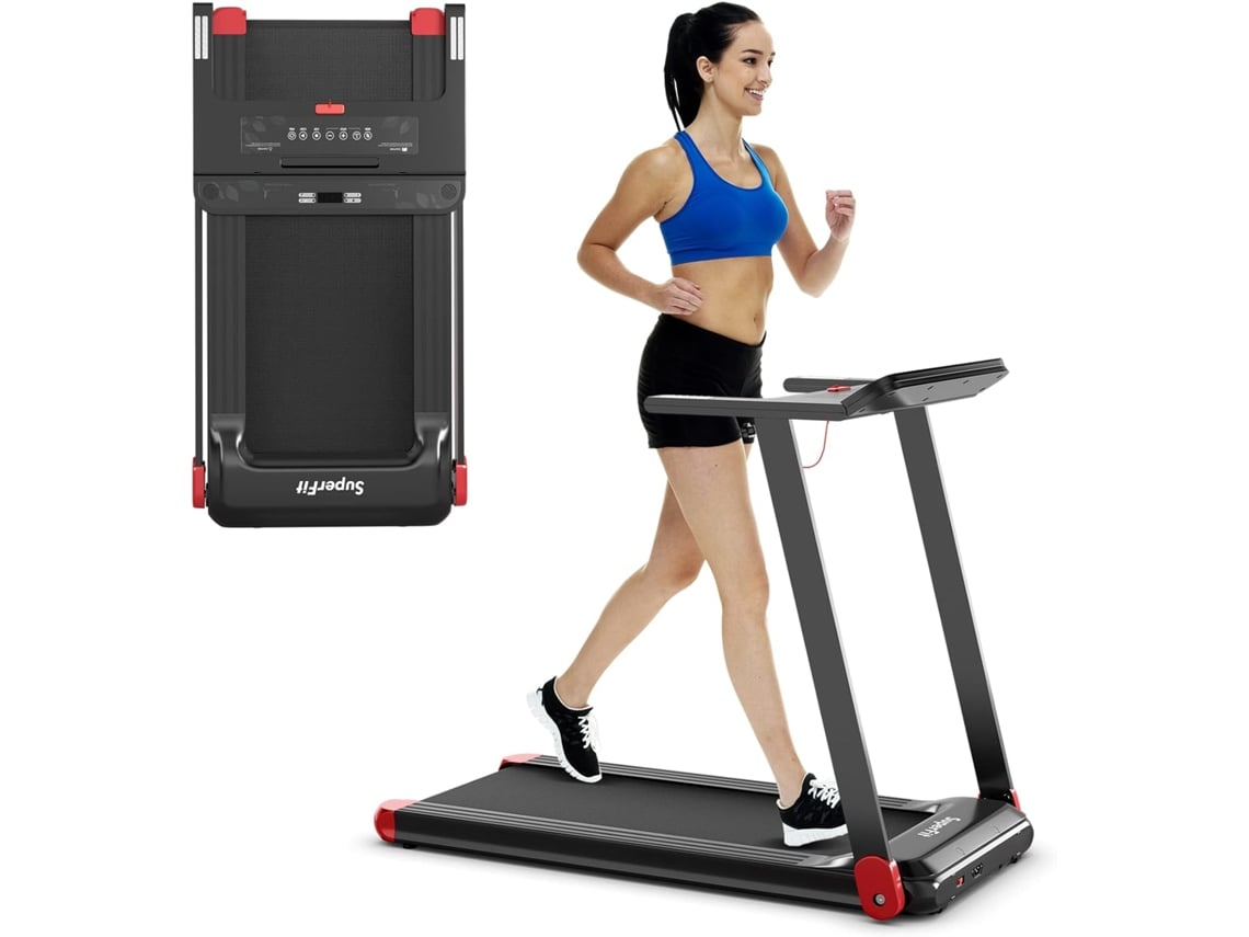 Cinta para Correr Plegable, Cinta Compacta Control App, Altavoz Bluetooth, 12 Programas Preajustados, Pantalla LED COSTWAY