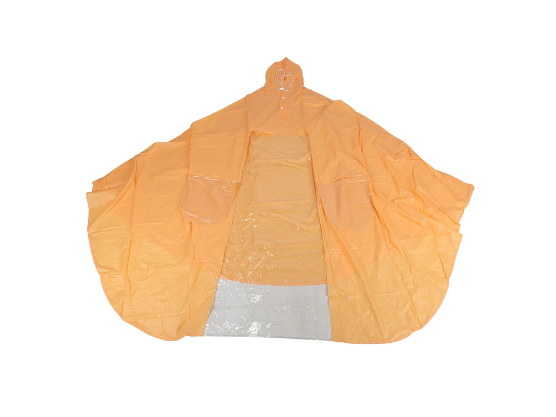 Poncho Impermeable Liso Para Bicicleta Eléctrica Con Capucha Y Funda Para Espejo, 4 Unidades, Color Naranja, Pvc, Reutilizable.