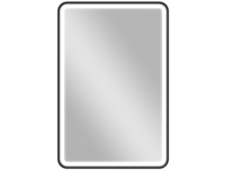 Espejo de baño LED de 90 x 60 cm, con 3 colores de luz, intensidad ajustable, función de memoria, ajuste horizontal y vertical, color negro.