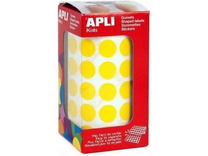 Etiquetas Adhesivas Circulares APLI Kids 4855 Amarillo