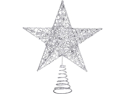 Gorro De Navidad Decorativo Plateado Con Forma De Estrella, De 20 Cm, Con Diseño Hueco Y Resistente.