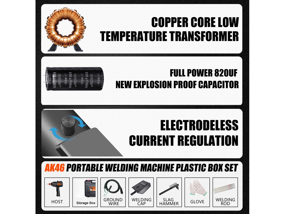 Máquina de soldar eléctrica portátil de 110 V y 2700 W con pantalla LED digital.