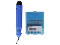 Herramienta portátil para desbarbar, acero inoxidable, cuchillas reemplazables con marca