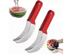 Cortador de fruta 2 en 1 de acero inoxidable, rebanador de fruta multifuncional de acero inoxidable