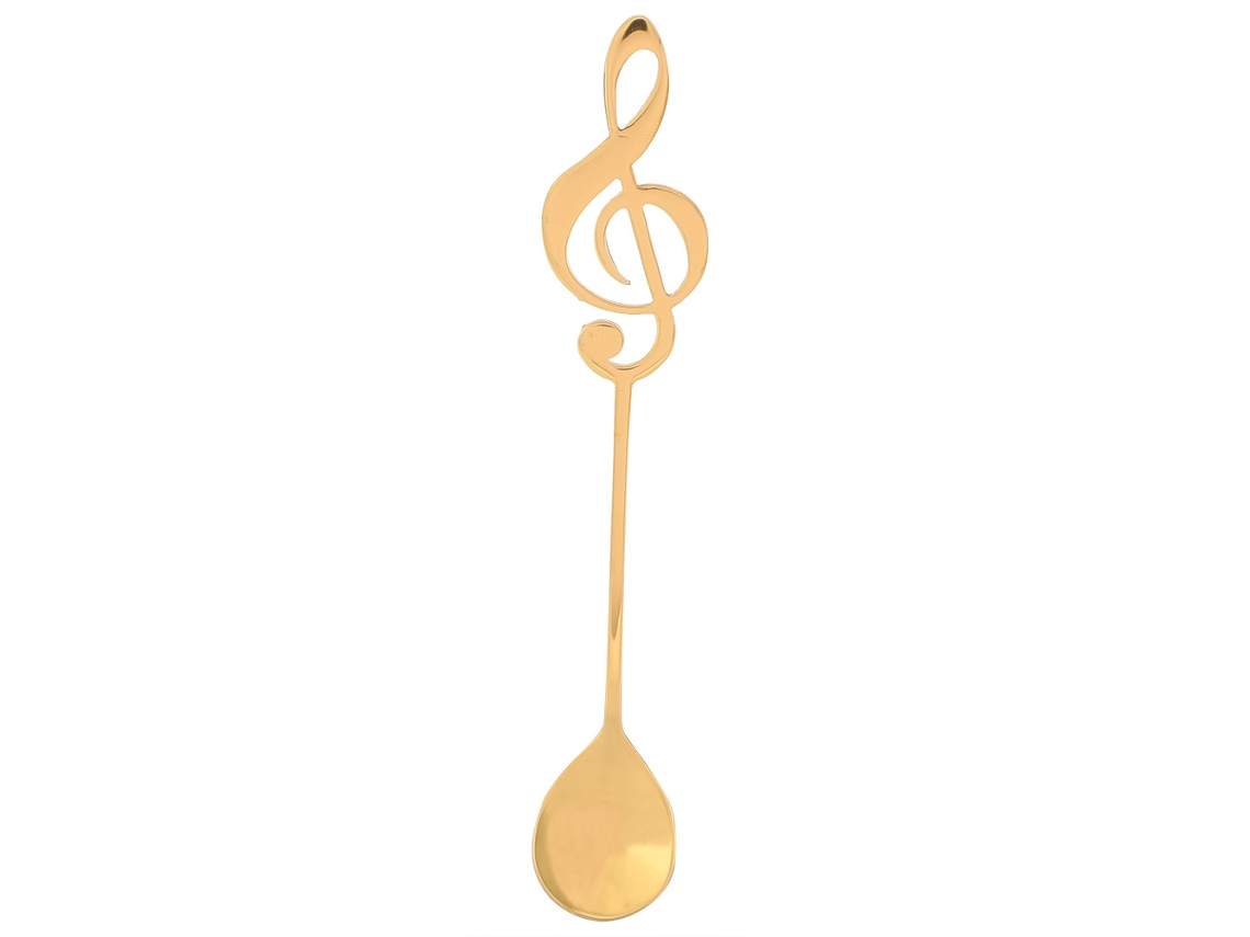 Cuchara de Postre de Acero Inoxidable - Notas Musicales (Oro) RNEMITERY