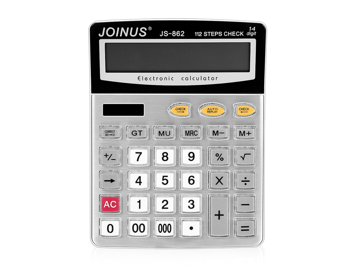 Calculadora eléctrica JS 862 con batería, botones grandes, multifuncional.
